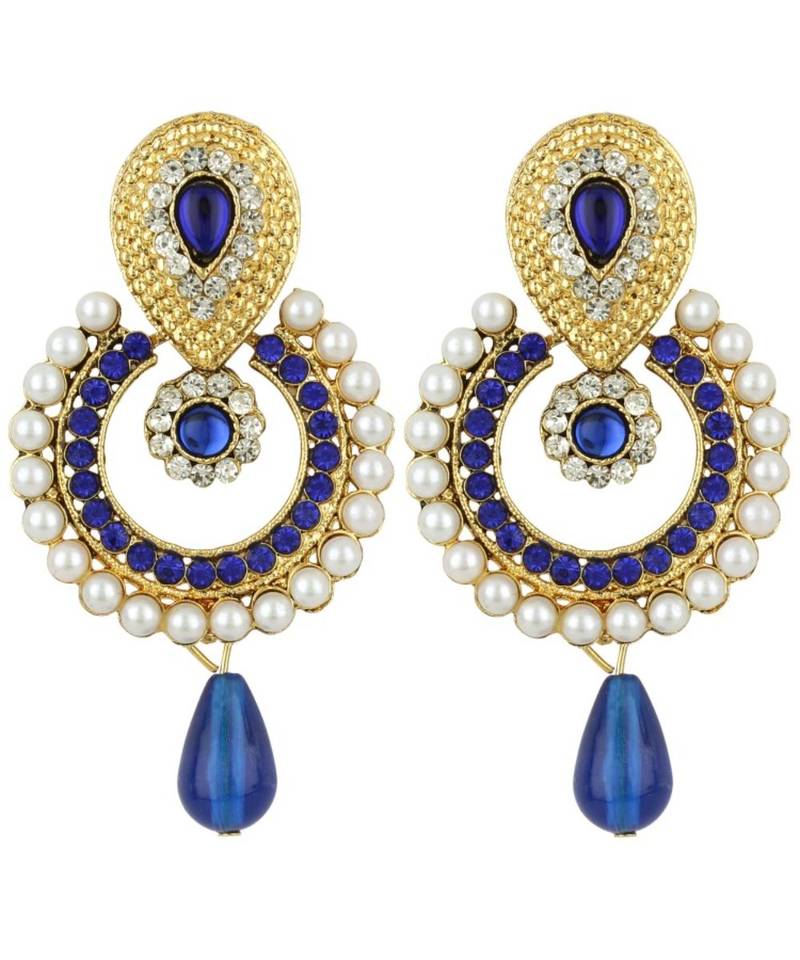 Brass antique gold Multicolor pearl combo earrings