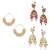 Brass antique gold Multicolor pearl combo earrings