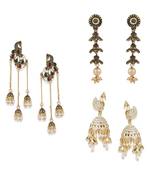 Brass antique gold Multicolor pearl combo earrings