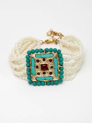 Blue pearl bracelets 4