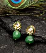 Green pearl earrings
