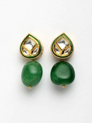 Green pearl earrings 2