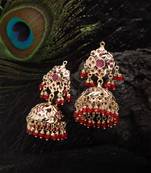 Red pearl earrings