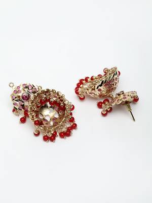 Red pearl earrings 3