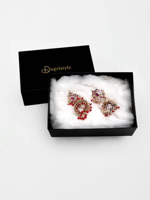 Red pearl earrings 4