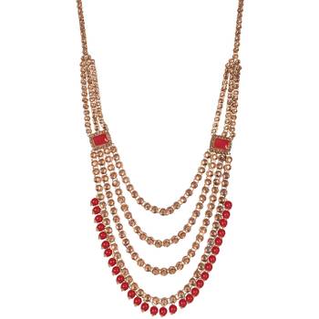 Ethnic Indian Traditional Red Gold Plated Kundan Dulhan Bridal Jewellery Set with Choker Earrings Maang Tikka 3