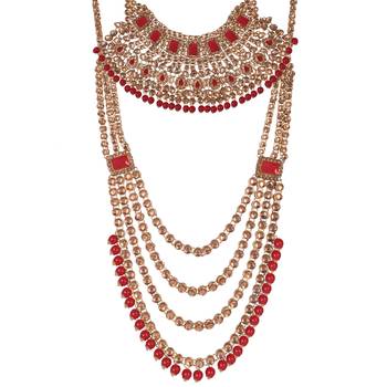 Ethnic Indian Traditional Red Gold Plated Kundan Dulhan Bridal Jewellery Set with Choker Earrings Maang Tikka 5