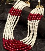 Red pearl necklaces
