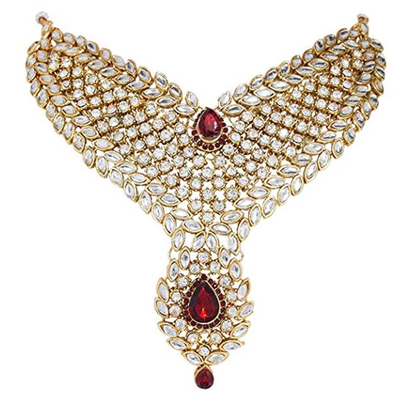 Steorra jewels Red Kundan Studded Bridal Set
