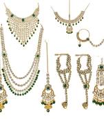 Ethnic Indian Traditional Red Gold Plated Kundan Dulhan Bridal Jewellery Set with Choker Earrings Maang Tikka