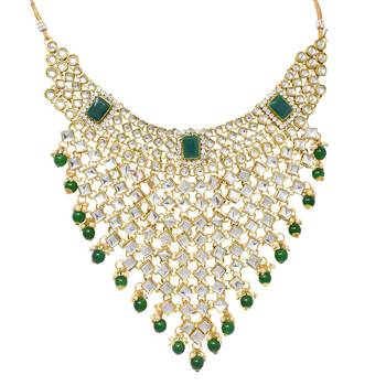 Ethnic Indian Traditional Red Gold Plated Kundan Dulhan Bridal Jewellery Set with Choker Earrings Maang Tikka 2