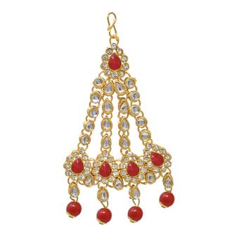 Designer Gold Plated Red Dulhan Choker Bridal Set for Girls & Women 5