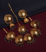 Steorra jewels Black Beads Golden Tone Choker Necklace for Women