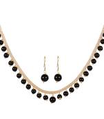 Steorra jewels Black Beads Golden Choker Necklace for Women and Girls