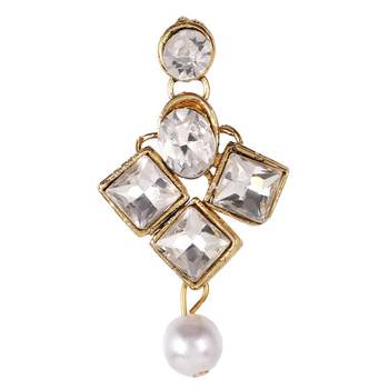 Steorra Jewels White Kundan choker Necklace Set With Earrings For Women 4