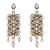 Steorra Jewels Floral Style transparent Gold Crystals Necklace Set with Maang Tikka Earrings for Women