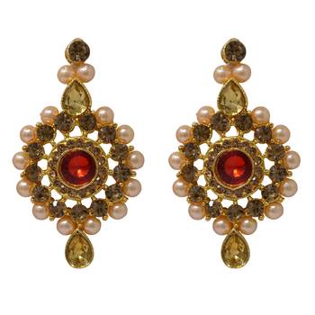 Sterorra jewels Red Pearls Long Beads Necklace for Women with Choker Maangtikka Set 5