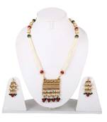 Steorra Jewels Long Kundan Set with White Beads