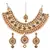 Steorra Jewels Crystals Pearls Necklace Set with Maangtikka  Earrings For Women