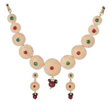 Steorra Jewels Fancy Kundan & Pearl Necklace Set for Women 2