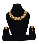 Steorra jewels Golden Tone Simple Designer Kudnan Necklace Set for Women