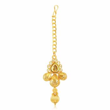 Steorra Jewels Traditional Indian Ethnic Golden Choker Necklace Set With Hanging Earring 3