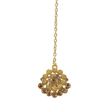 Steorra Jewes Traditional Indian Golden Choker Necklace set for girls and women 5