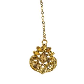 Steorra Jewes Traditional Indian Golden Choker Necklace set for girls and women 5