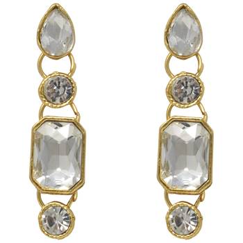 Steorra Jewels western wedding style white stone Kundan choker necklace set with earring for girls and women 4