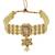 Steorra Jewels Gold Tone Heavy Kundan Partywear Pearl Choker Necklace Set with Earring