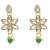 Steorra Jewels Partywear Bollywood Style Heavy Kundan Green Pearl Choker Necklace Set with earring for women