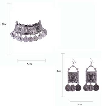 Traditional partywear Coin Oxidized Design Choker necklace set for women and girls 5