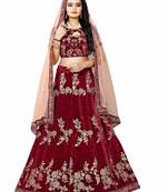 Latest heavy embroidered Semi-Stitched Silk And velvet Designer Lehenga Choli With Dupatta