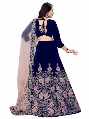 Latest heavy embroidered Semi-Stitched Silk And velvet Designer Lehenga Choli With Dupatta 2