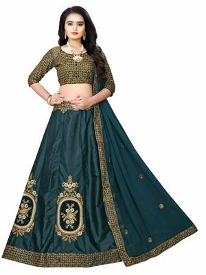 Latest heavy embroidered Semi-Stitched Silk And velvet Designer Lehenga Choli With Dupatta 1