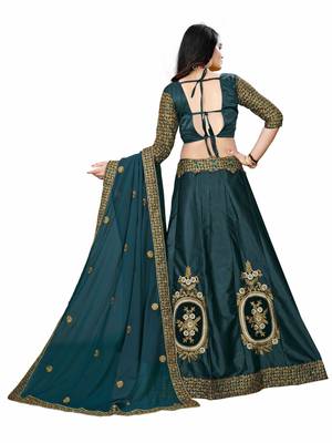 Latest heavy embroidered Semi-Stitched Silk And velvet Designer Lehenga Choli With Dupatta 2