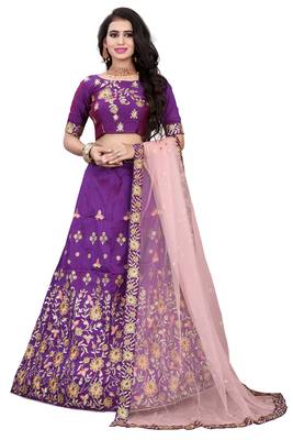 Latest heavy embroidered Semi-Stitched Silk And velvet Designer Lehenga Choli With Dupatta 1