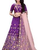 Latest heavy embroidered Semi-Stitched Silk And velvet Designer Lehenga Choli With Dupatta