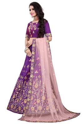 Latest heavy embroidered Semi-Stitched Silk And velvet Designer Lehenga Choli With Dupatta 2