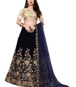 Latest heavy embroidered Semi-Stitched Silk And velvet Designer Lehenga Choli With Dupatta