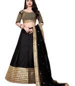 Latest heavy embroidered Semi-Stitched Silk And velvet Designer Lehenga Choli With Dupatta