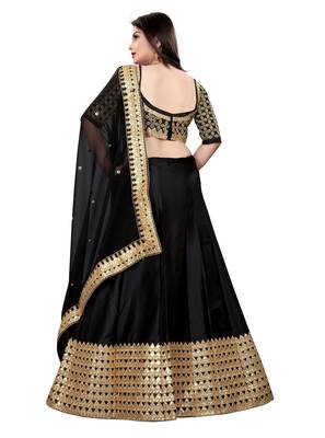 Latest heavy embroidered Semi-Stitched Silk And velvet Designer Lehenga Choli With Dupatta 2