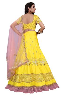 Latest heavy embroidered Semi-Stitched Silk And velvet Designer Lehenga Choli With Dupatta 2