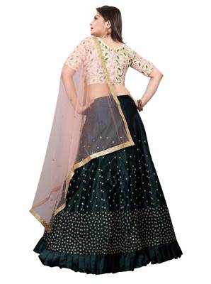 Latest heavy embroidered Semi-Stitched Silk And velvet Designer Lehenga Choli With Dupatta 2