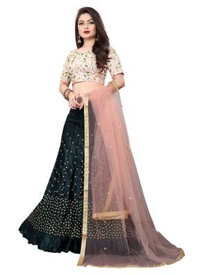 Latest heavy embroidered Semi-Stitched Silk And velvet Designer Lehenga Choli With Dupatta 3