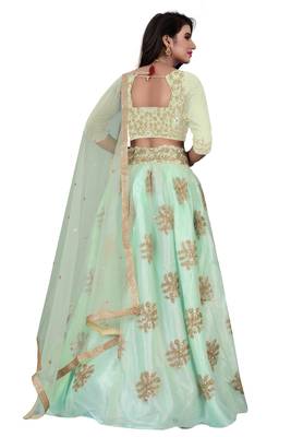 Latest heavy embroidered Semi-Stitched Silk And velvet Designer Lehenga Choli With Dupatta 2