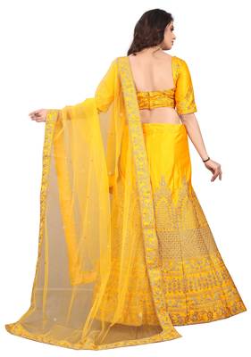 Latest heavy embroidered Semi-Stitched Silk And velvet Designer Lehenga Choli With Dupatta 2