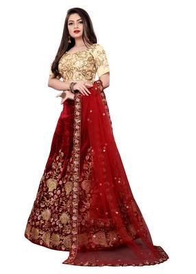 Latest heavy embroidered Semi-Stitched Silk And velvet Designer Lehenga Choli With Dupatta 3