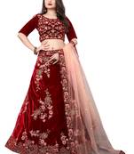 Latest heavy embroidered Semi-Stitched Silk And velvet Designer Lehenga Choli With Dupatta