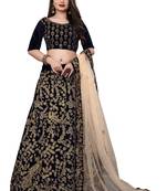 Latest heavy embroidered Semi-Stitched Silk And velvet Designer Lehenga Choli With Dupatta